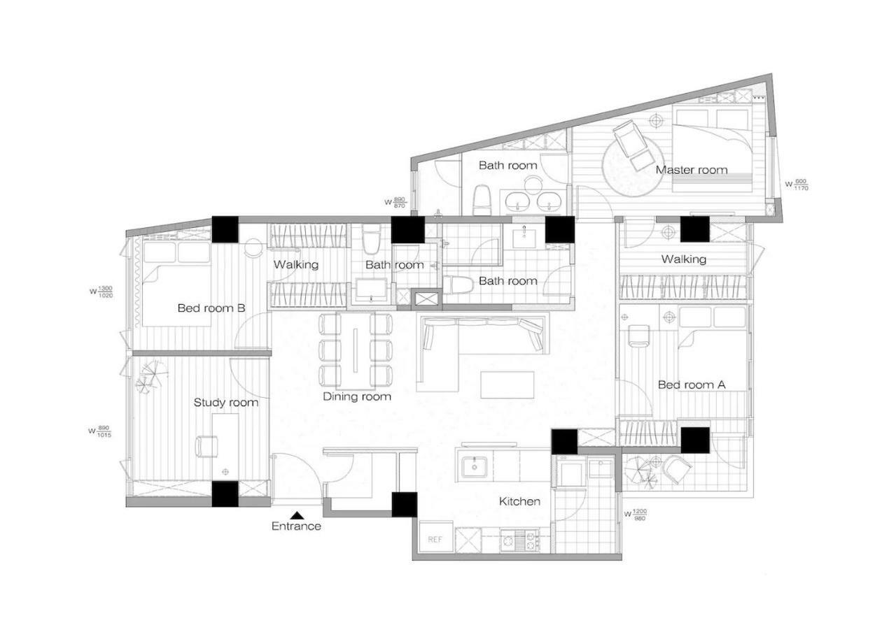 3 Bedrooms And 1 Study And 3 Bathrooms Near Taipei 101 & Mrt Exterior photo